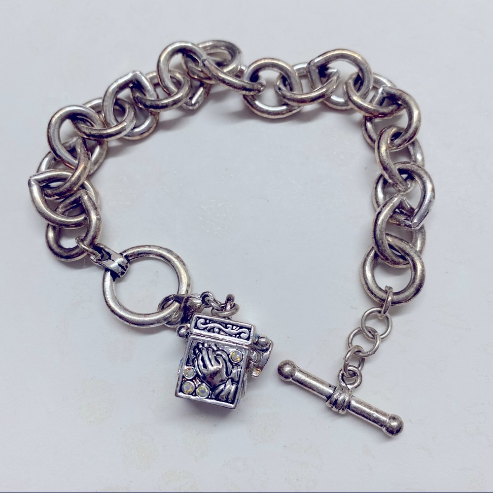 Religious Themed Jewelry Lot Necklace Bracelets Cross Prayer Box Easter - Picture 3 of 5